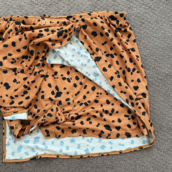 ASOS design skort in cheesecloth in rust animal size 12 NEW - Picture 8 of 8